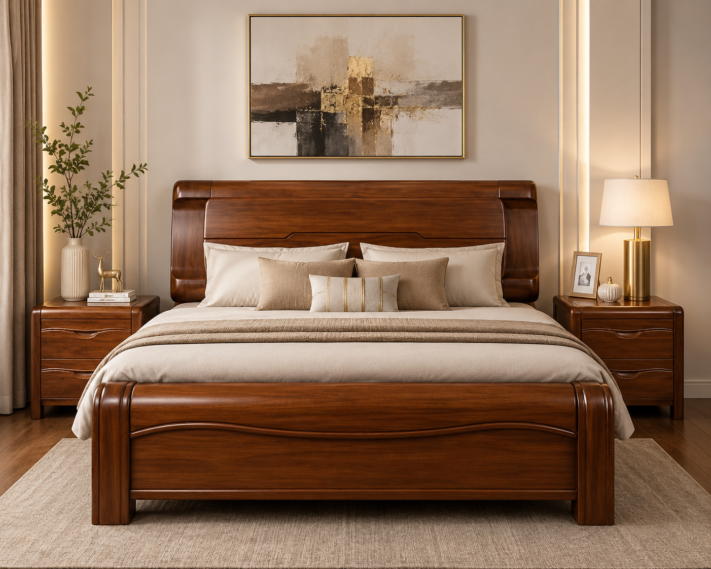 Designer wooden bed in Rawalpindi by Awan Furniture